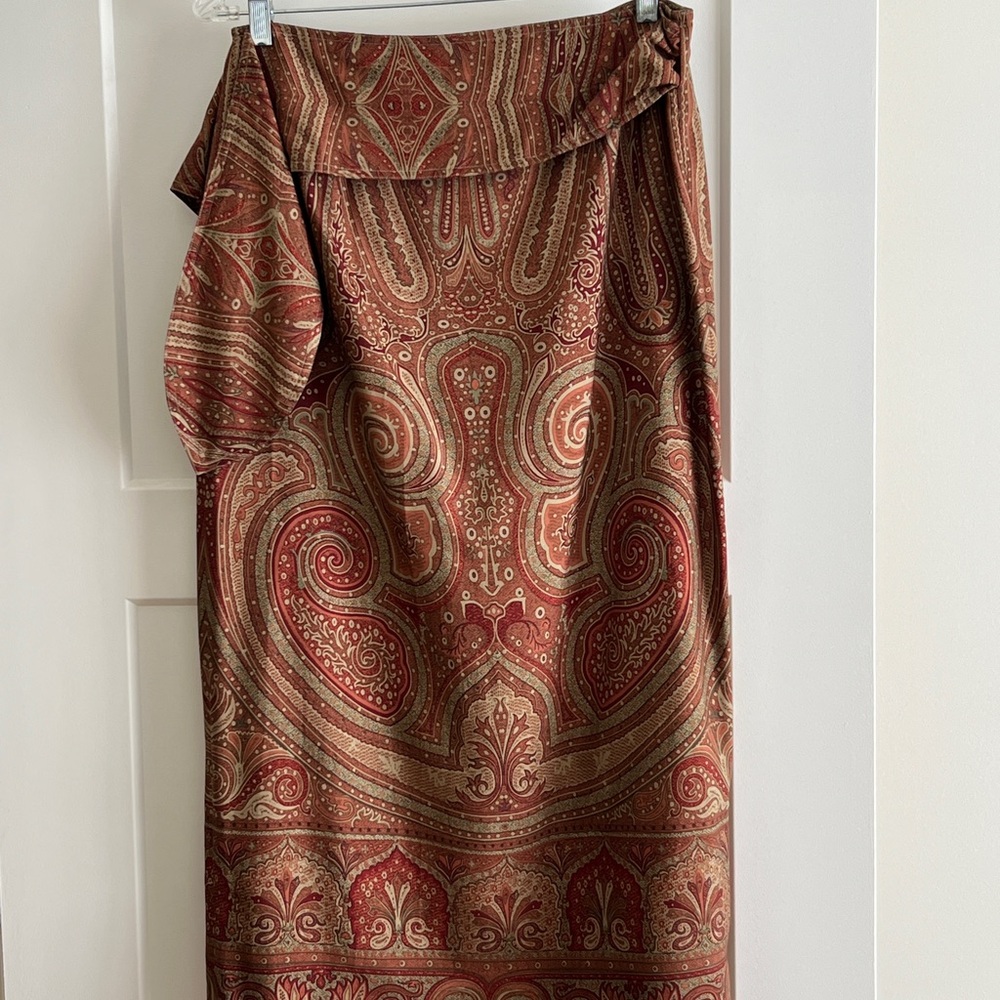 Ralph Lauren Paisley Maxi Skirt in Red and Gold